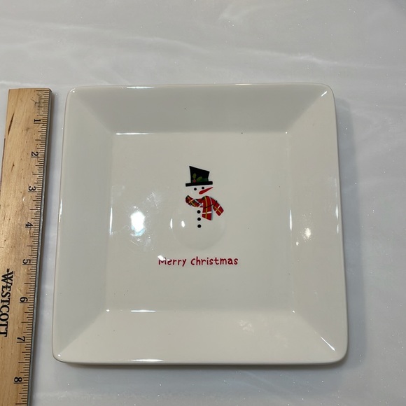 Snowman Earthenware Plate Christmas Cutouts Dish / Plate - Picture 2 of 4